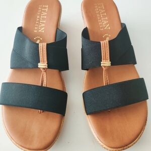 ITALIAN Shoemakers Womens 9 Molded Wedge 3"Heels New